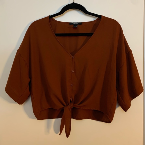 F21 Amber Loose Tie Top - Picture 1 of 4